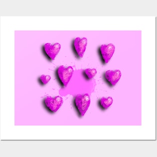 Pink Hearts for You Posters and Art